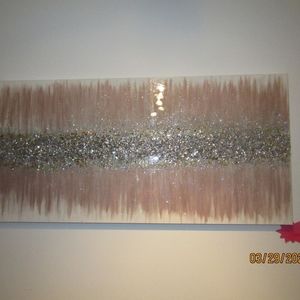 Custom Resin on canvas art w Swarovski Crystal's